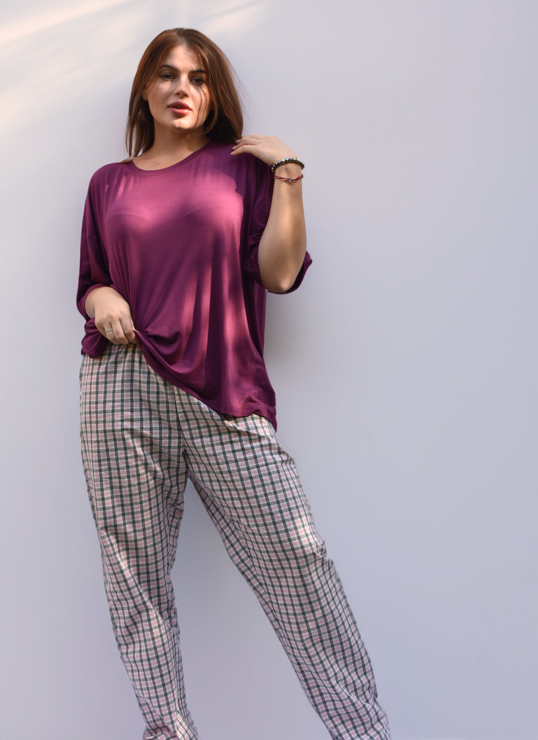 Pajama With Plaid Pants