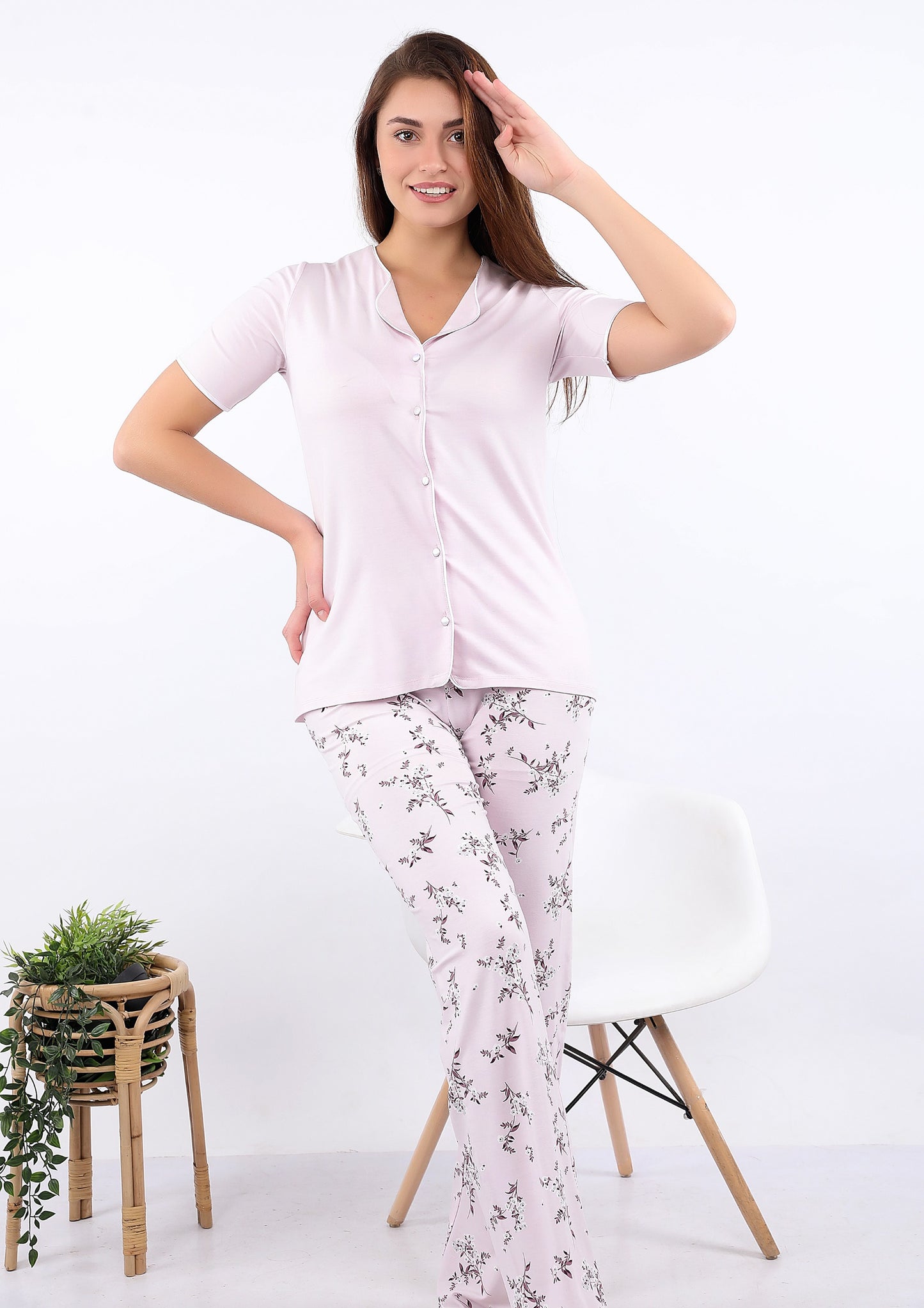 Classic Half-Sleeve Pajama Set