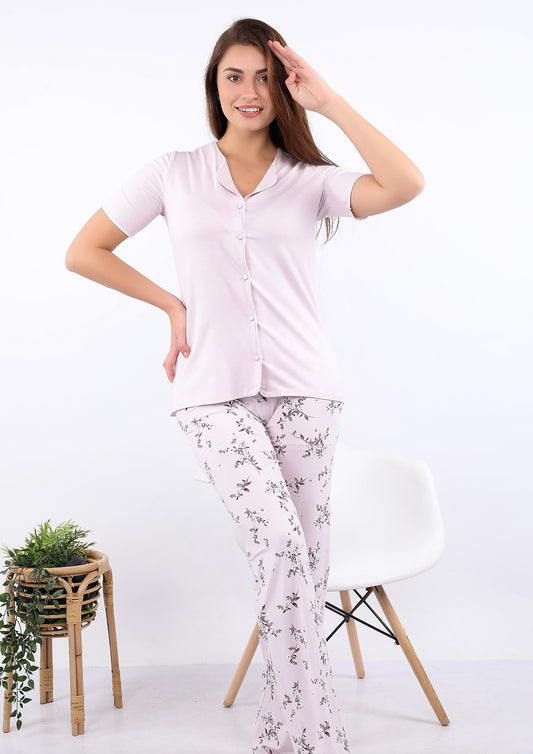 Classic Half-Sleeve Pajama Set