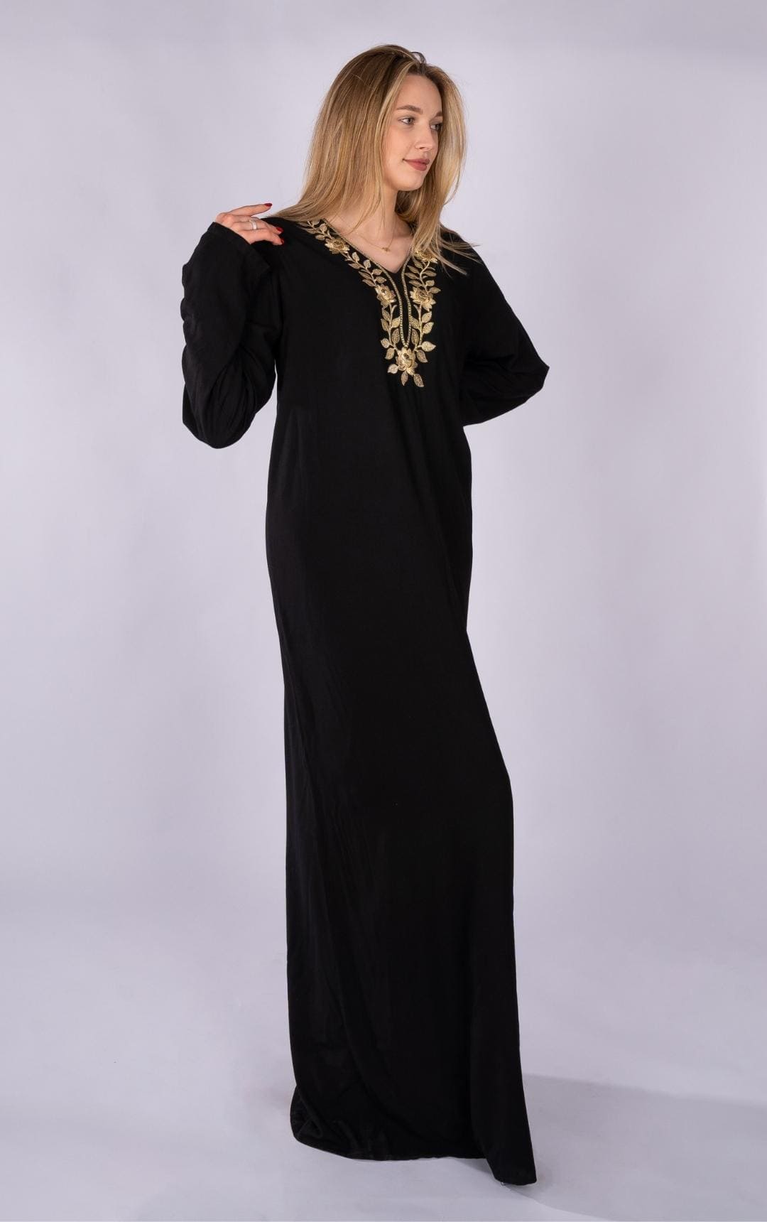 Stitched V-Neck Summer Abaya
