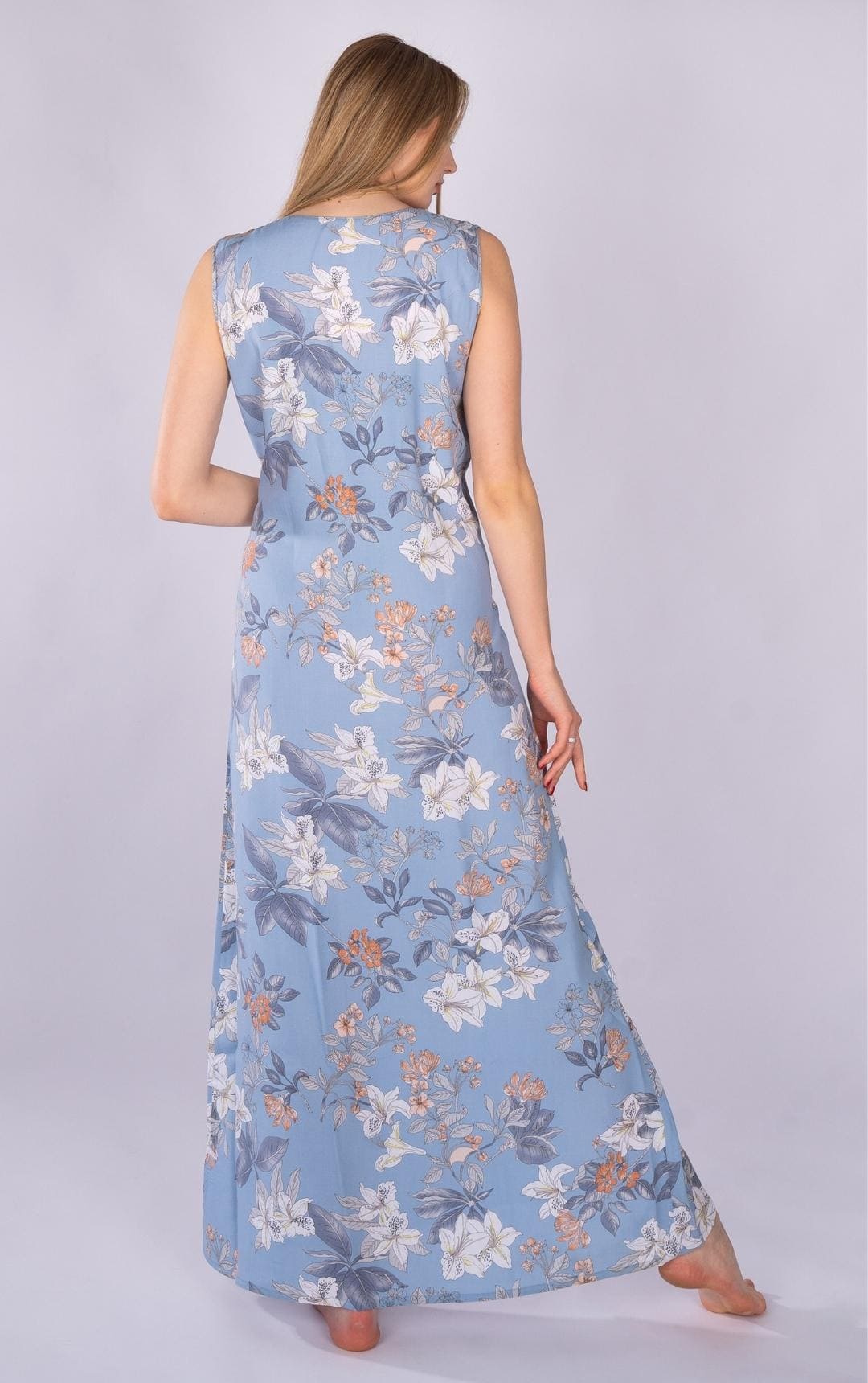 Home Nightgown with Laced V-Neck
