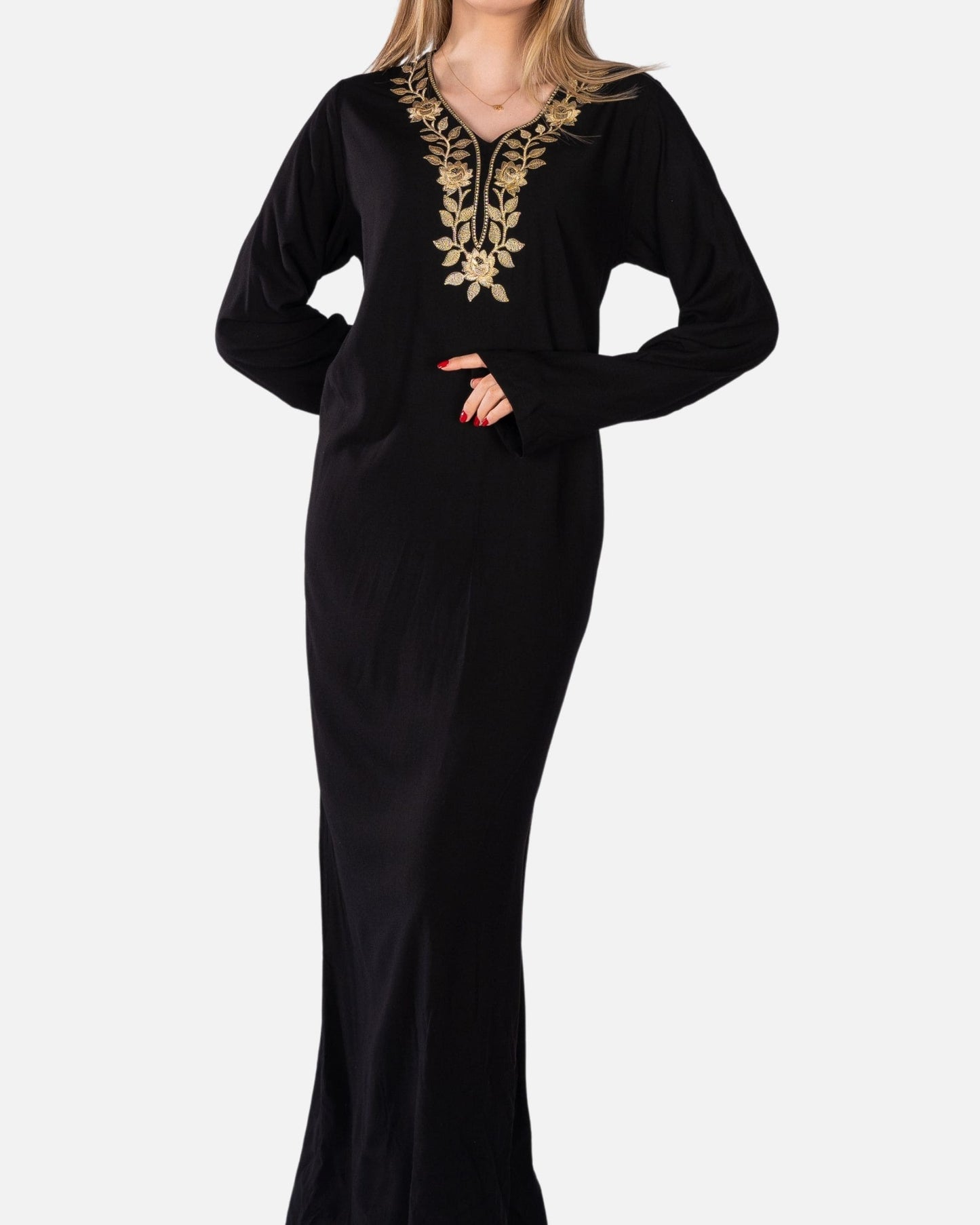 Stitched V-Neck Summer Abaya