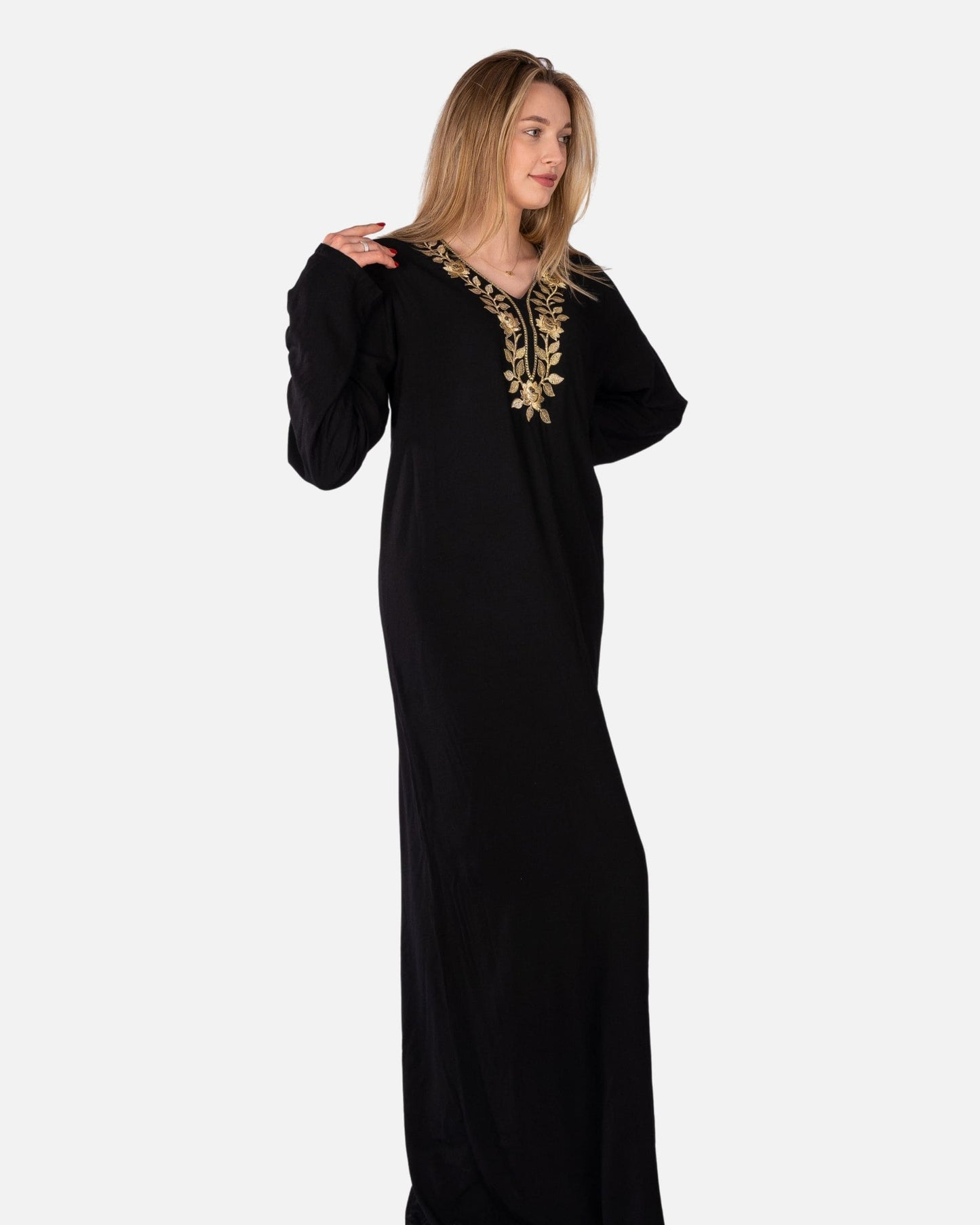 Stitched V-Neck Summer Abaya