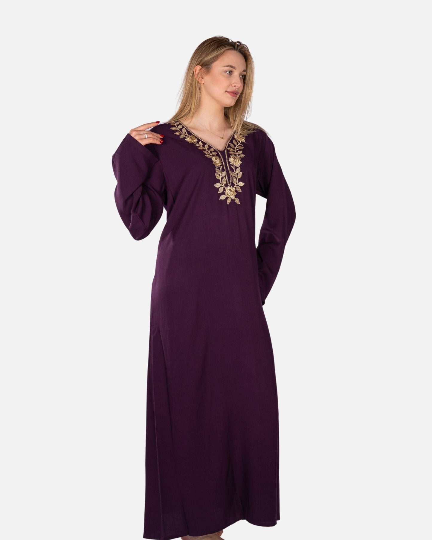 Stitched V-Neck Summer Abaya