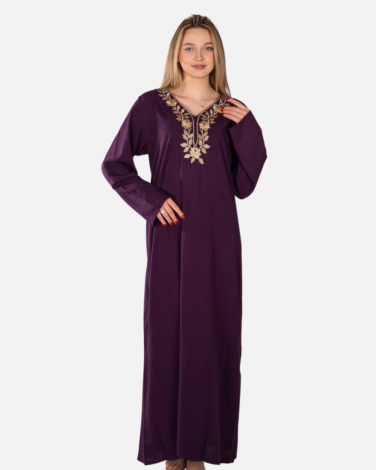 Stitched V-Neck Summer Abaya