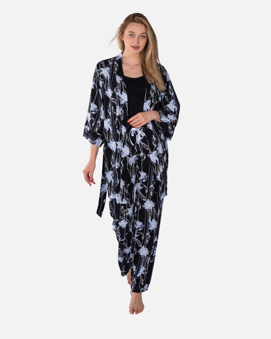 Summer Pajama Set for Women with Light Robe