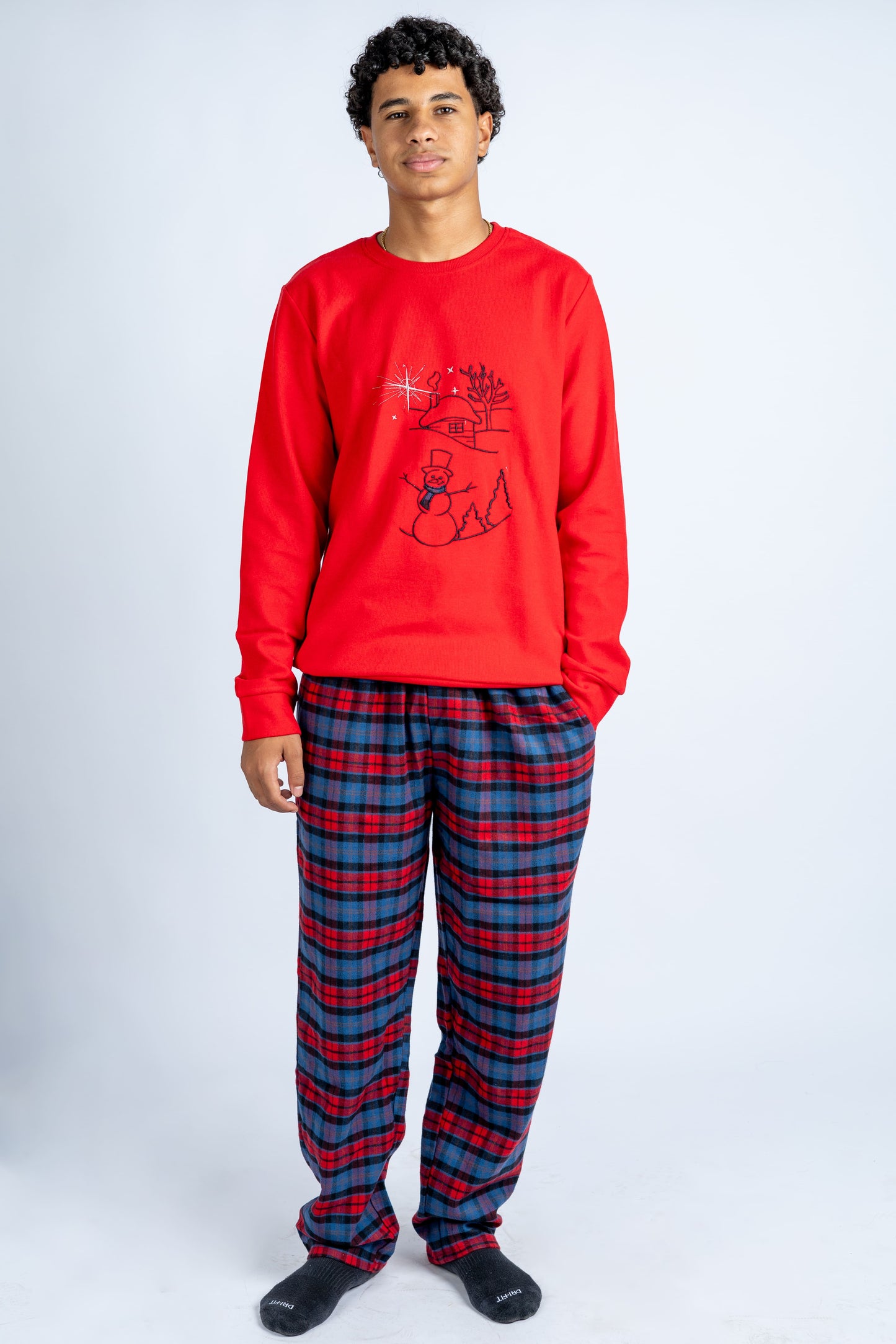 Christmas Pajama with Plaid Pants for Men