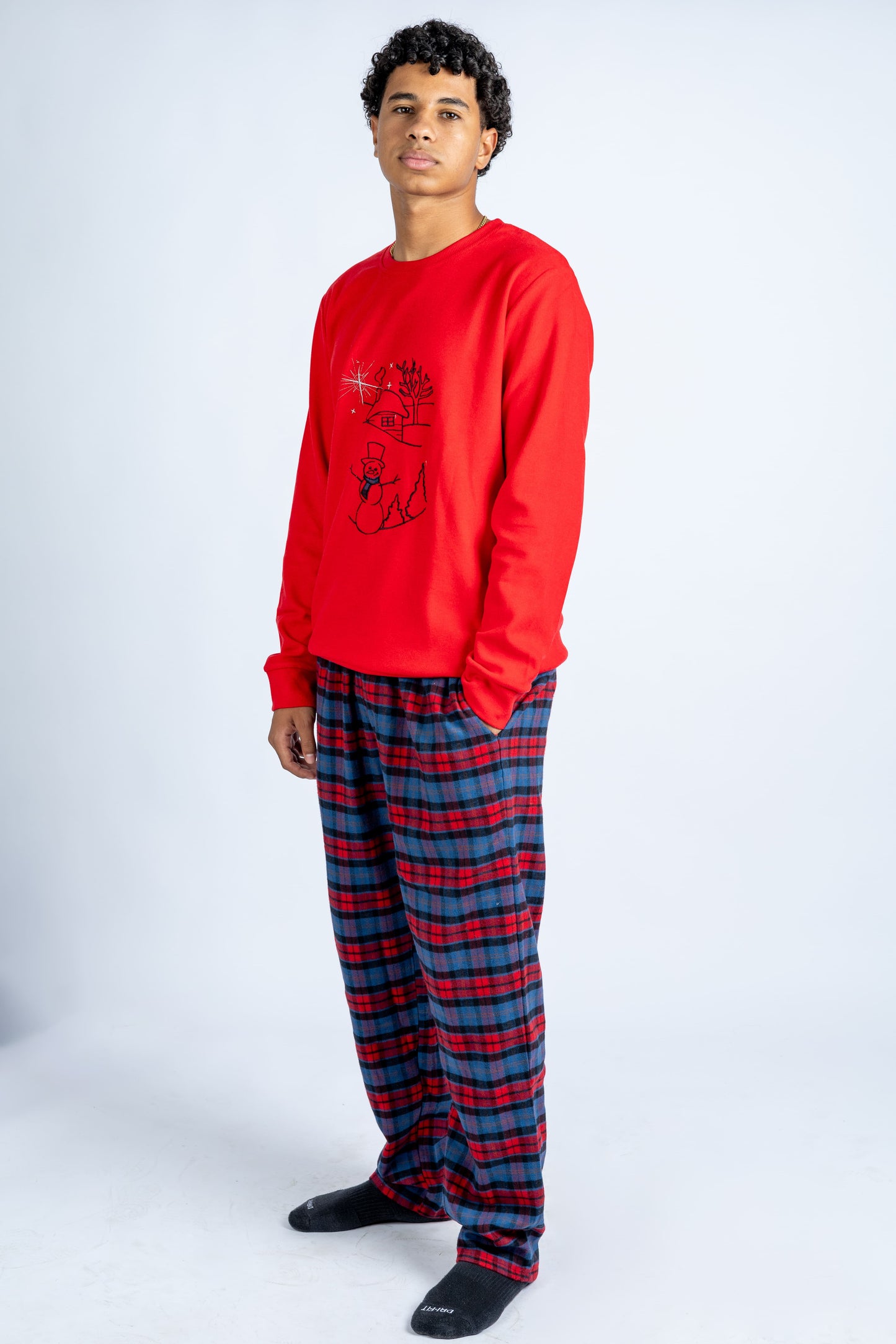 Christmas Pajama with Plaid Pants for Men