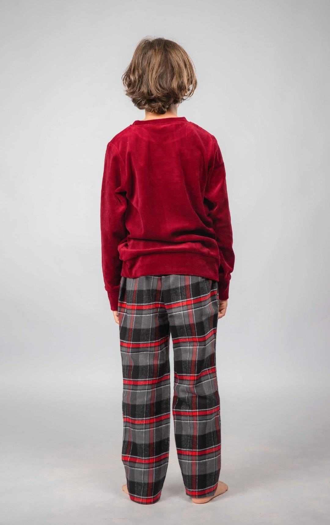 Christmas Pajama with Check Pants For Boys