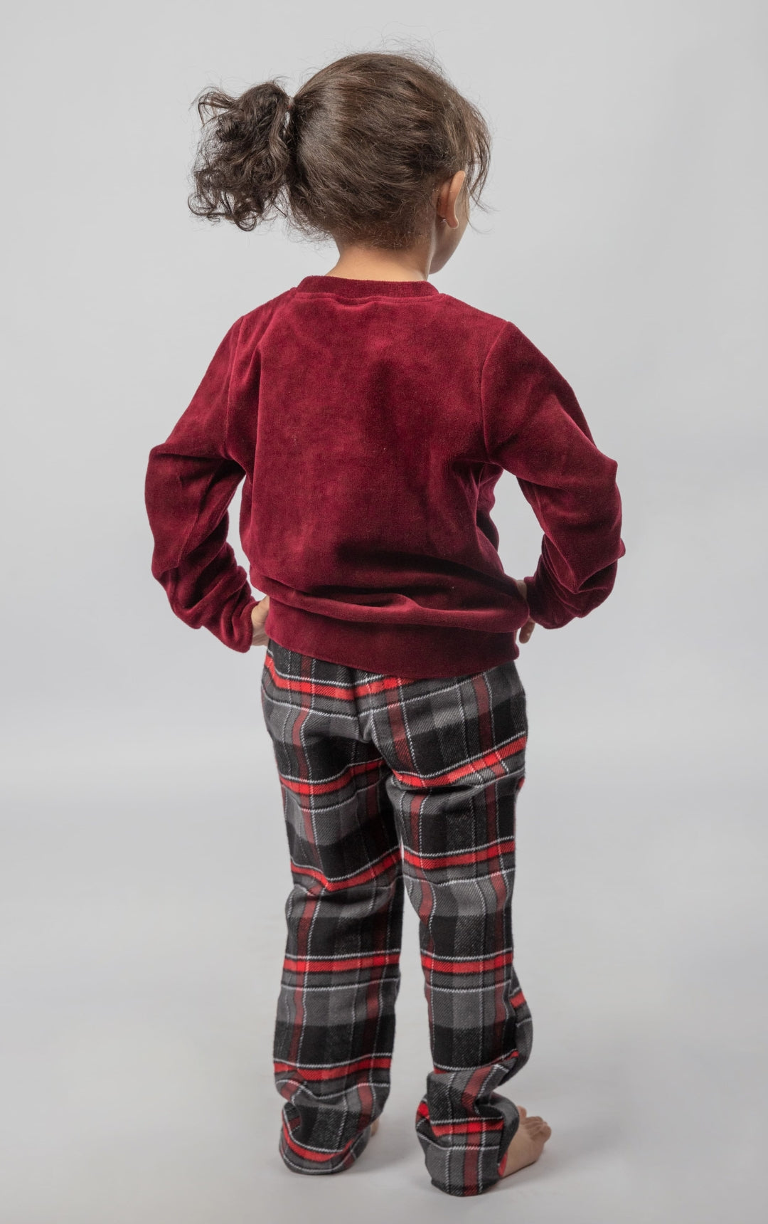 Christmas Pajama with Check Pants for Girls