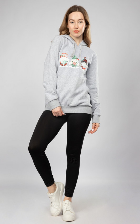 Christmas Printed Thermal Hoodie