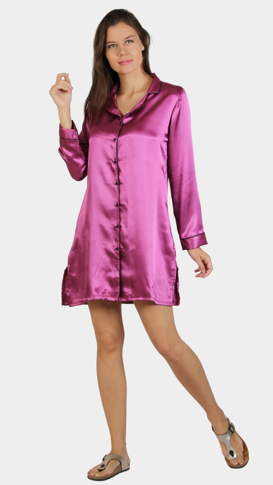 Pink long sleeve nightgown