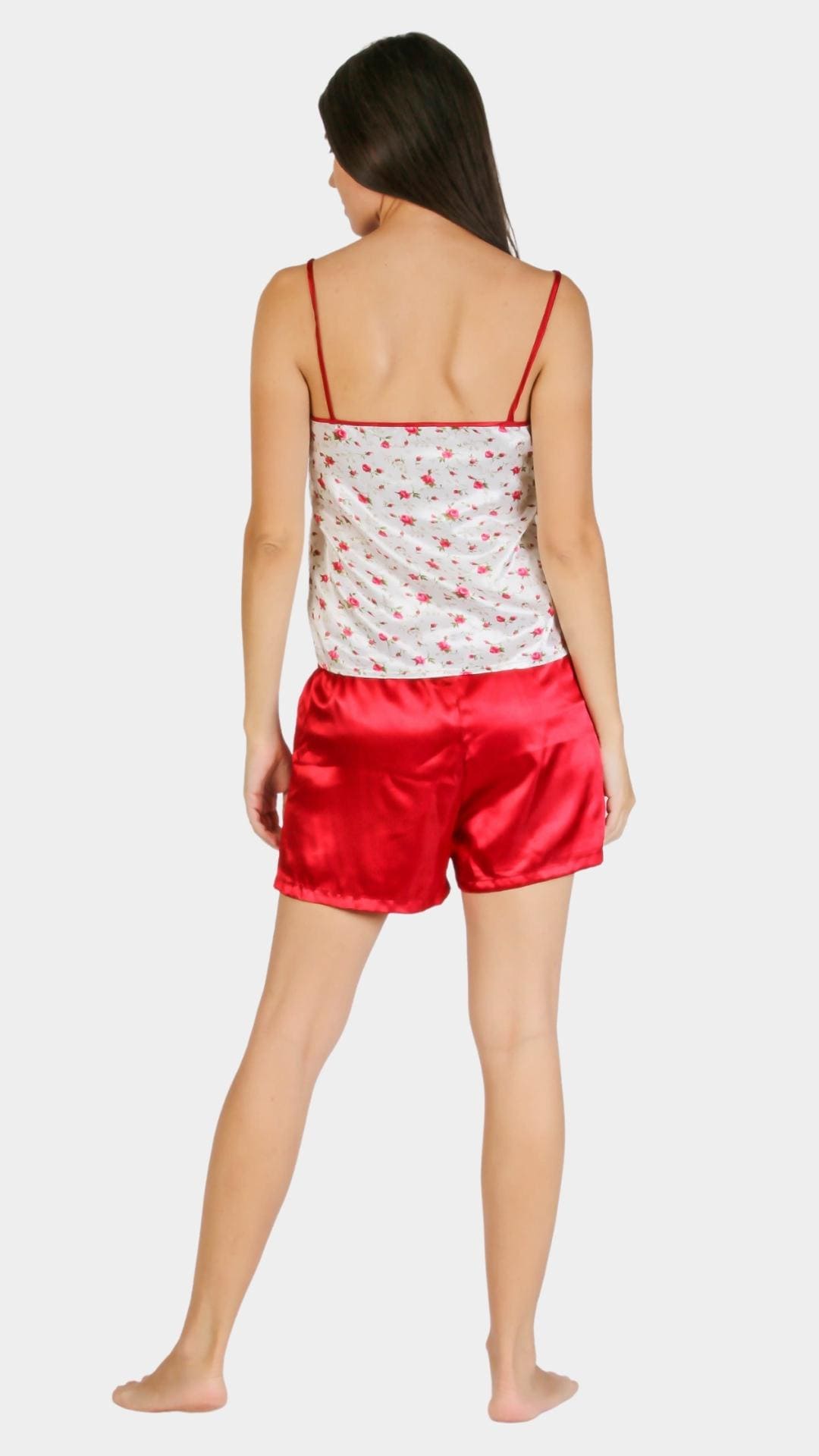 Floral Sleeveless Pajama with Satin  Shorts