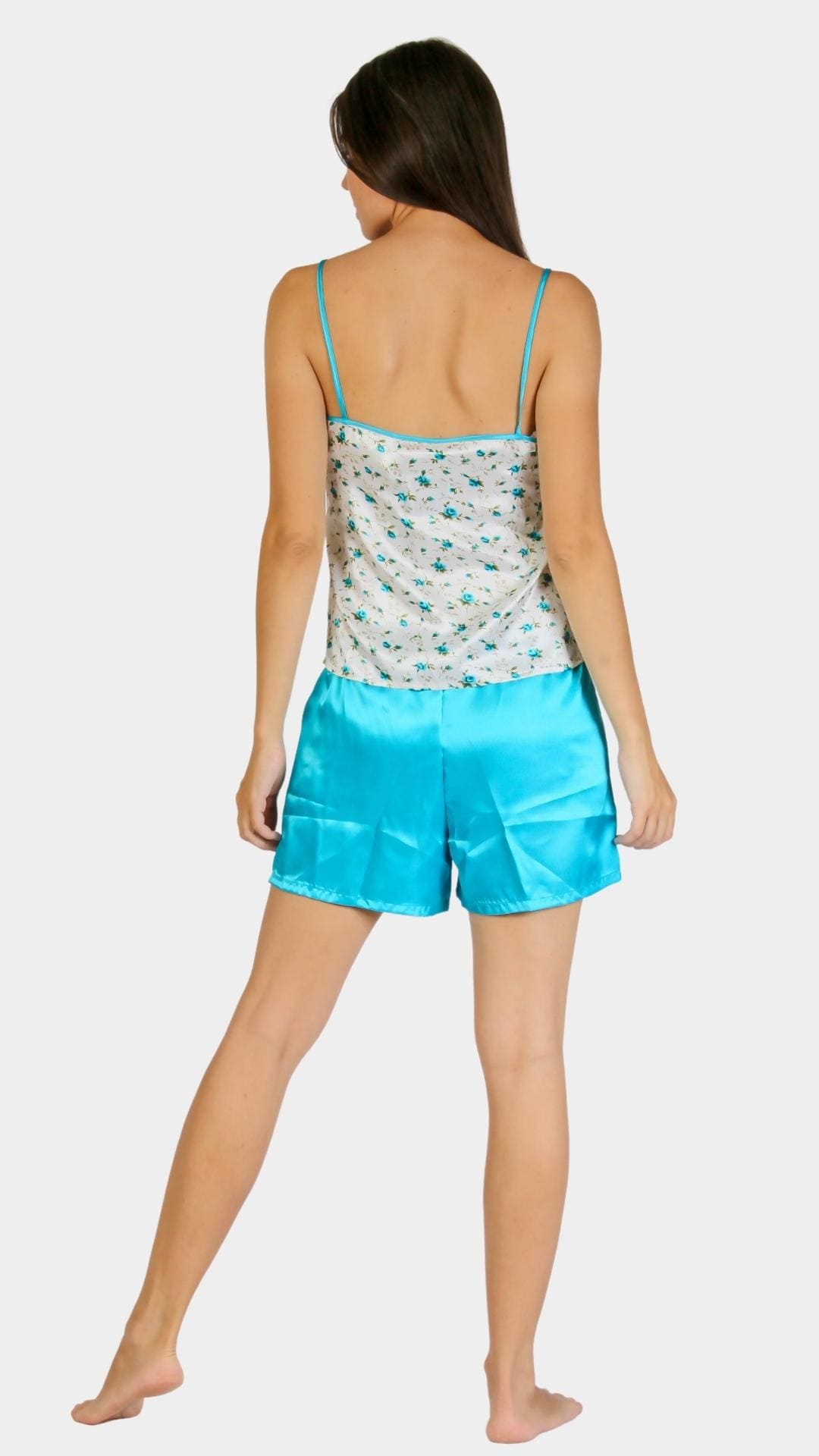 Floral Sleeveless Pajama with Satin  Shorts