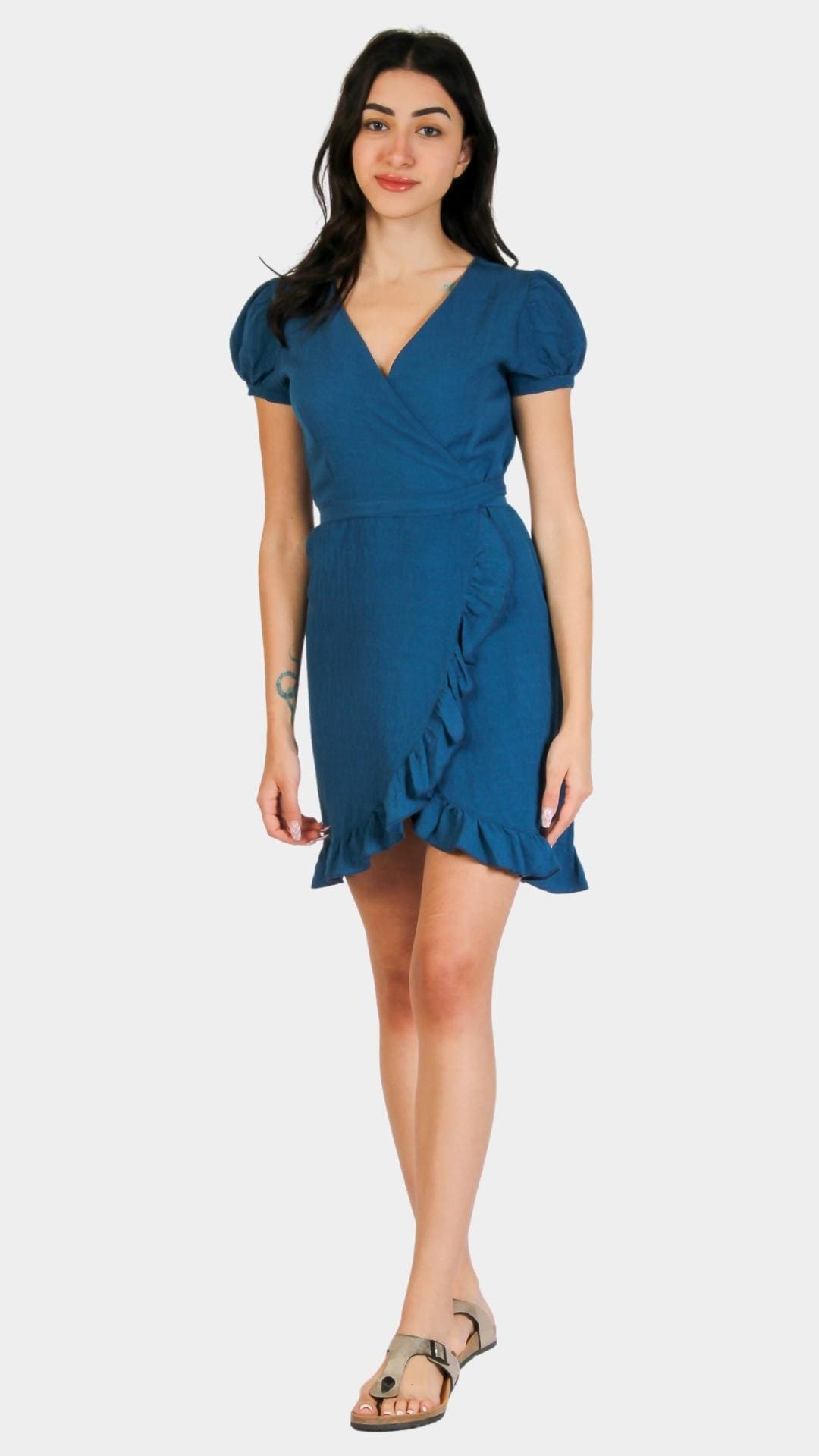Blue short sleeve dress